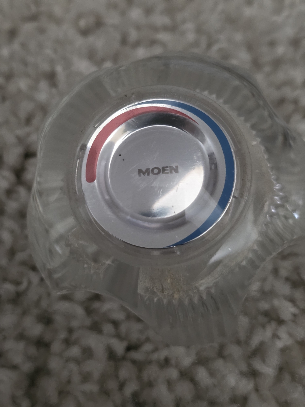MOEN Clear Acrylic Shower Faucet Handle with Red & Blue Indicator